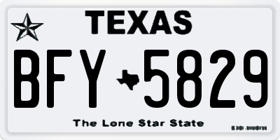 TX license plate BFY5829