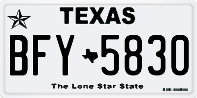 TX license plate BFY5830
