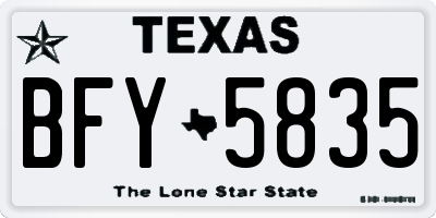 TX license plate BFY5835