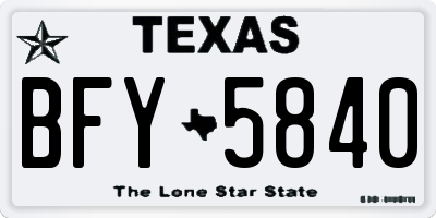 TX license plate BFY5840