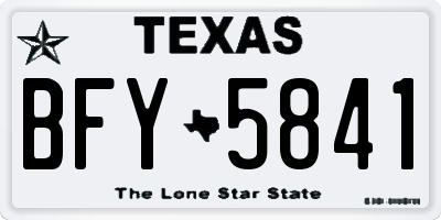 TX license plate BFY5841