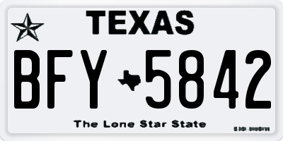 TX license plate BFY5842