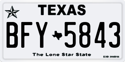 TX license plate BFY5843
