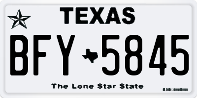 TX license plate BFY5845