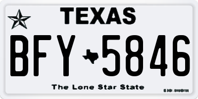 TX license plate BFY5846