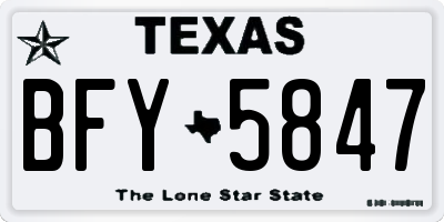 TX license plate BFY5847