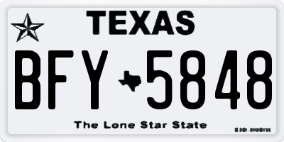 TX license plate BFY5848
