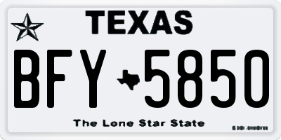 TX license plate BFY5850