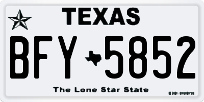 TX license plate BFY5852