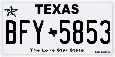 TX license plate BFY5853