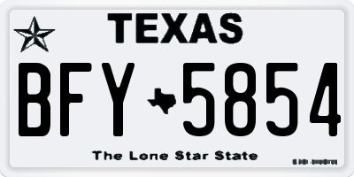 TX license plate BFY5854