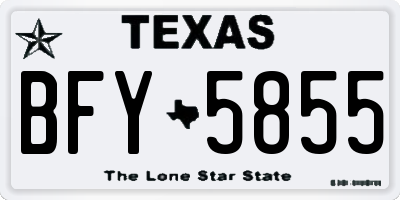 TX license plate BFY5855