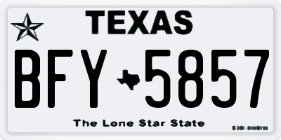 TX license plate BFY5857