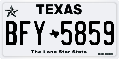 TX license plate BFY5859