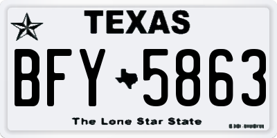 TX license plate BFY5863
