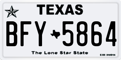 TX license plate BFY5864