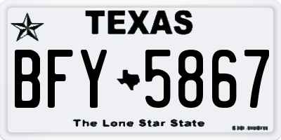 TX license plate BFY5867