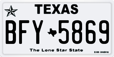 TX license plate BFY5869