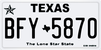 TX license plate BFY5870