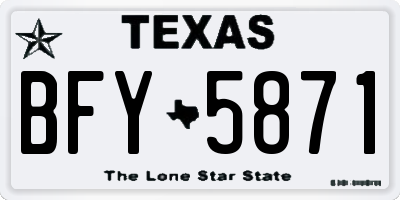 TX license plate BFY5871