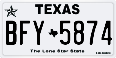 TX license plate BFY5874