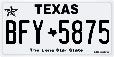 TX license plate BFY5875