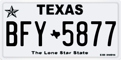 TX license plate BFY5877