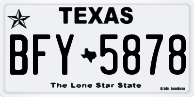 TX license plate BFY5878