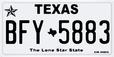 TX license plate BFY5883