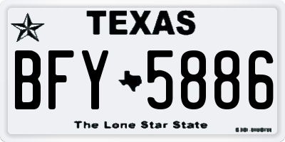 TX license plate BFY5886