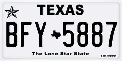 TX license plate BFY5887