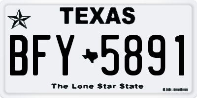 TX license plate BFY5891
