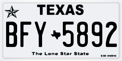 TX license plate BFY5892
