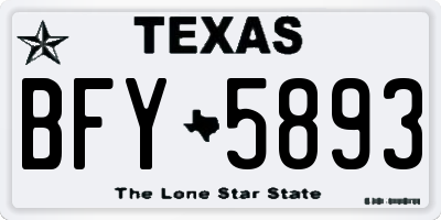 TX license plate BFY5893