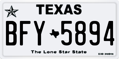 TX license plate BFY5894