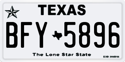 TX license plate BFY5896