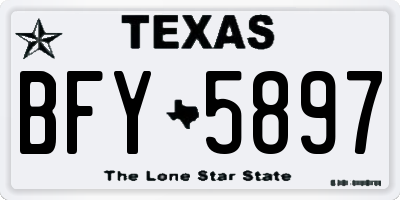 TX license plate BFY5897