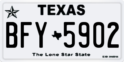 TX license plate BFY5902
