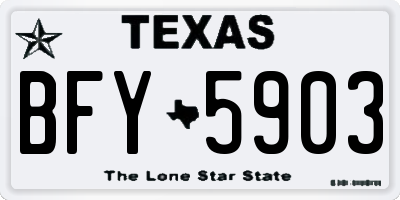 TX license plate BFY5903
