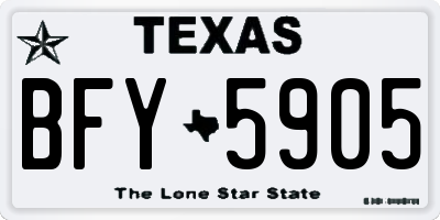 TX license plate BFY5905