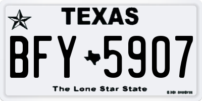 TX license plate BFY5907