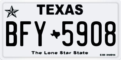 TX license plate BFY5908
