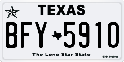 TX license plate BFY5910