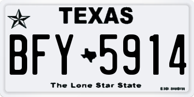 TX license plate BFY5914