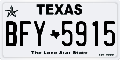 TX license plate BFY5915