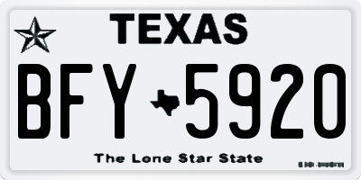 TX license plate BFY5920