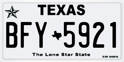 TX license plate BFY5921