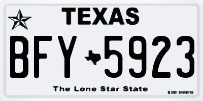 TX license plate BFY5923