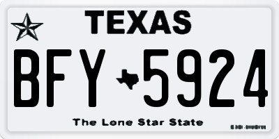 TX license plate BFY5924