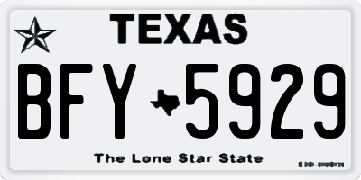 TX license plate BFY5929